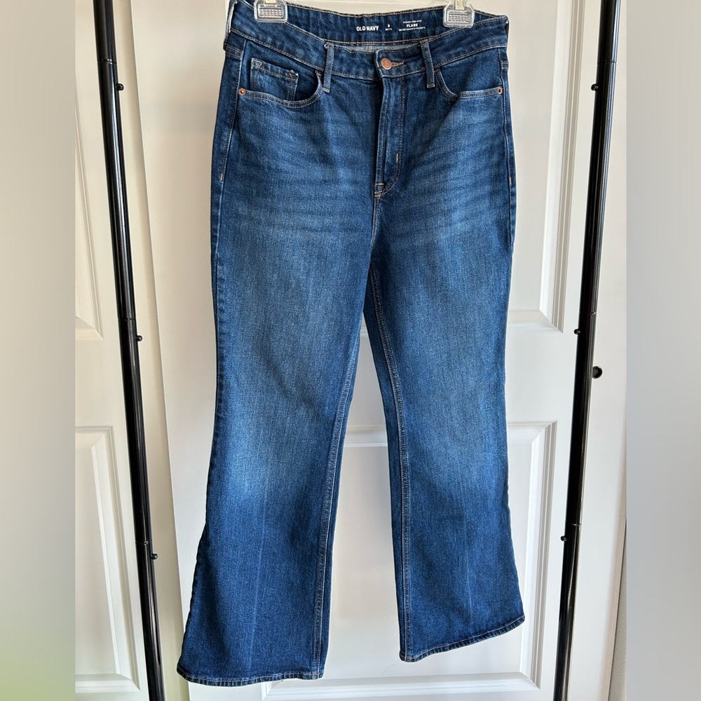 Old Navy Flare Higher High Rise Dark Wash Women's Jeans